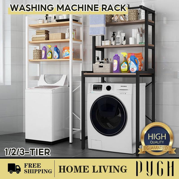 PYGH Washing Machine Rack Flip Washing Machine Bathroom Storage Rack Toilet Storage Rack