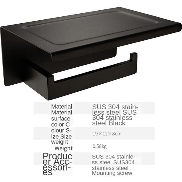 Rustproof Sus304 Stainless Steel Silky Matte Black Finished Bathroom Accessories Set Wall Mounted Or