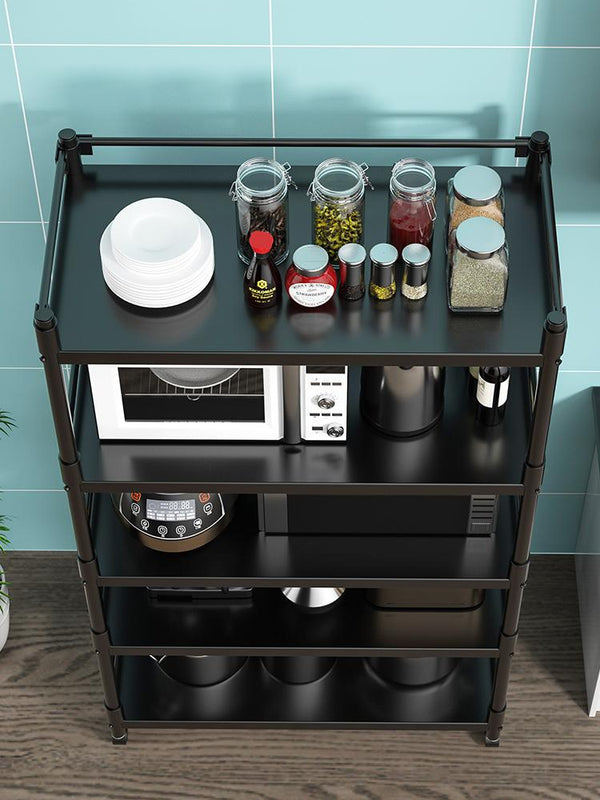 Stainless Steel Floor Type Multi-layer Microwave Oven Kitchen Utensils Pot Rack Storage Movable