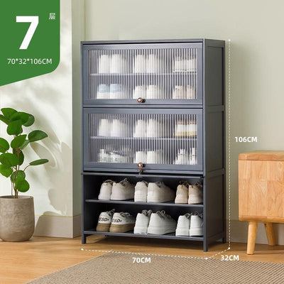Shoe Cabinet Home Black Gray Shoe Cabinet 2022 New Flip Door Shoe Rack Cabinet