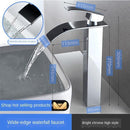 Full copper stage face wash basin hot and cold cabinet bathroom Nordic black waterfall tap