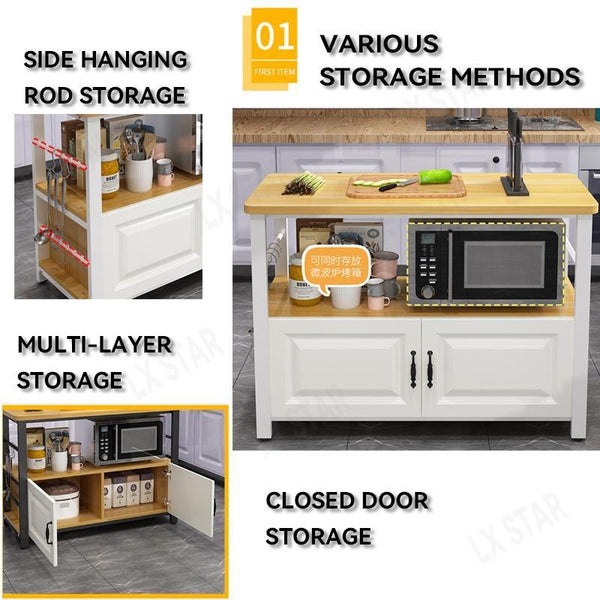 Kitchen Cabinet Cupboard Sideboard Kitchen Shelf Floor Type Multi-layer Cutting Table Household