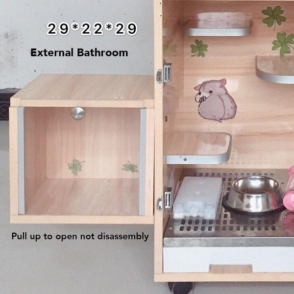 Byto Chinchilla Cage Solid Wood Hamster Cage With Air Conditioning Hamster Villa Cage Large Space