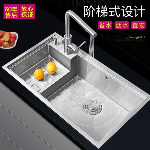 Stepped Sink Kitchen Sink 304 Stainless Steel Sink Kitchen Sink Kitchen Sink Thickened Single Sink