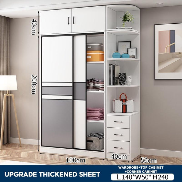 Wardrobe Sliding Door 2/3 Door Sliding Wardrobe Home Bedroom Modern Minimalist Sliding Door Wardrobe