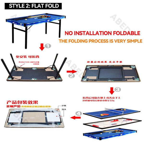 K.T 5 In 1 Mini Billiard Table Pool Table Tennis Table Multi-function Children's Game Interactive