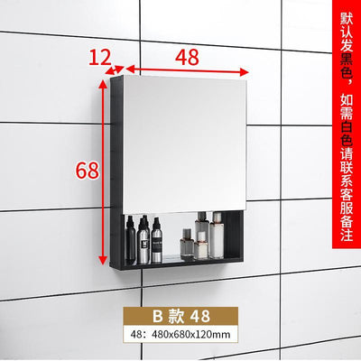 Bathroom Mirror Cabinet Wall Mounted Aluminum Alloy Toilet Mirror Wall Mounted Storage Box with
