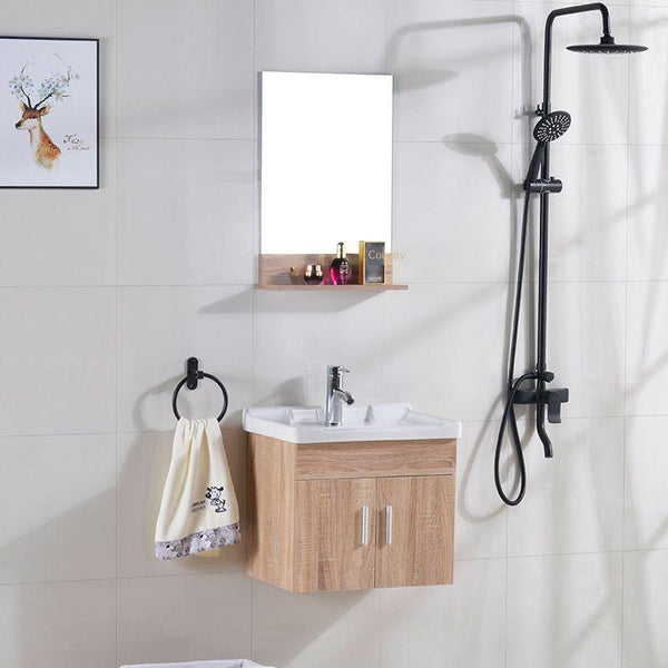 Solid Wood Bathroom Cabinet Wash Basin Cabinet Combination Washbasin Balcony Toilet Wall-mounted