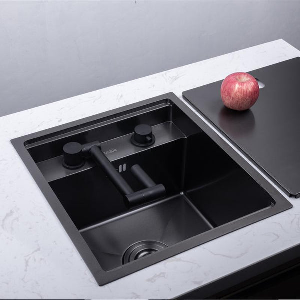 Hidden Bar Sink Kitchen Invisible Handmade Single Slot with Lid Zhongdao Small Basin Stainless Steel