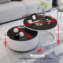SENBIJU Small Coffee Table Nordic Side Table Round coffee table With Roller