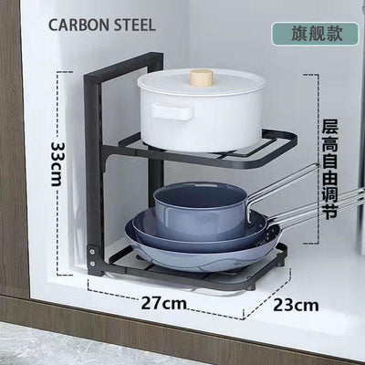 Carbon Steel Pot Rack Home Kitchen Rack Kitchen Multi-layer Adjustable Rack
