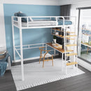 AUSITUR Loft Bed Iron Elevated Bed Duplex Second Floor Bed