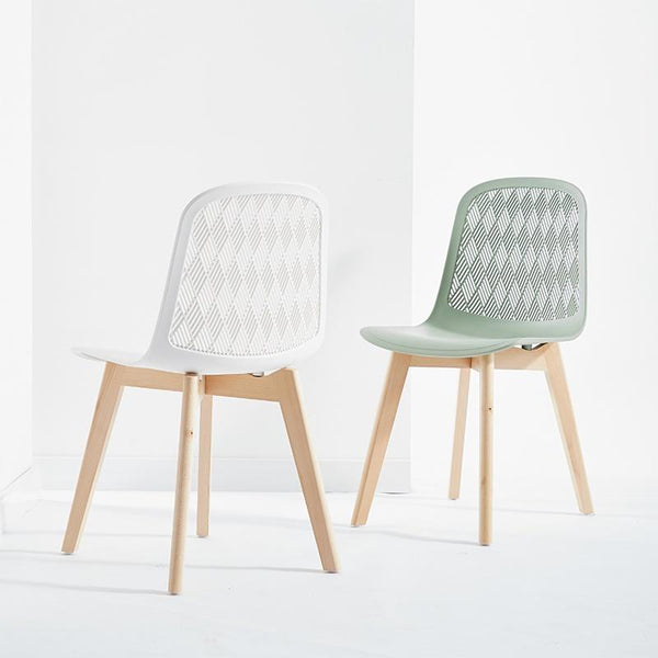 FORTUNE Nordic plastic chairs modern minimalist home backstool creative solid wood dining table