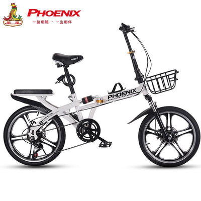 Phoenix Foldable Bicycle 7 Speed Variable Speed Foldable Bike High Carbon Steel Double Disc Brake