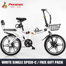 Phoenix Foldable Bicycle 7 Speed Variable Speed Foldable Bike High Carbon Steel Double Disc Brake