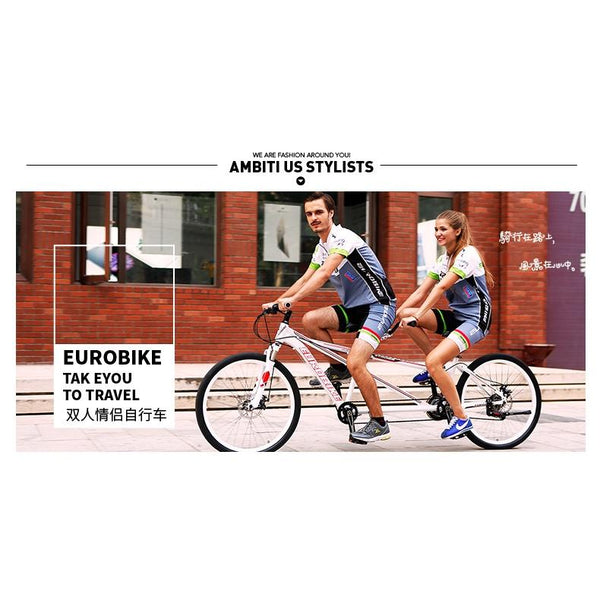 Tandem Bicycle Shimano 21/24-speed 26-inch Aluminum Alloy Frame Leisure Travel Bicycle Disc Brake
