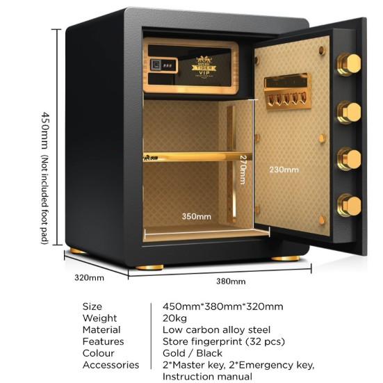 Finger W/ Print Digital Security Drill Resistance Safe / Safety Box Zl