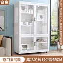 HOOPET Cat Cage Solid Wood Villa Pot Cage Super Large Luxury Cabinet Nest Kitten Double Deck Three