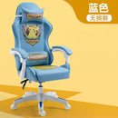 Gaming Chair Ergonomic High Pikachu Computer chair with Retractible Footrest PU Leather Back