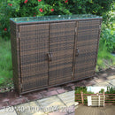 Shoe Rack Rattan Outdoor Sunscreen Waterproof Courtyard Locker Garden Balcony Storage Cabinet