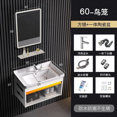 Vanity Cabinet Bathroom Space Aluminum Bathroom Cabinet Combination Wash Basin Wash Basin Small
