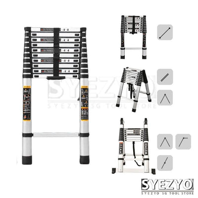 Syezyo Aluminum Alloy Ladder Thickened Multi-function Telescopic Engineering Portable Herringbone