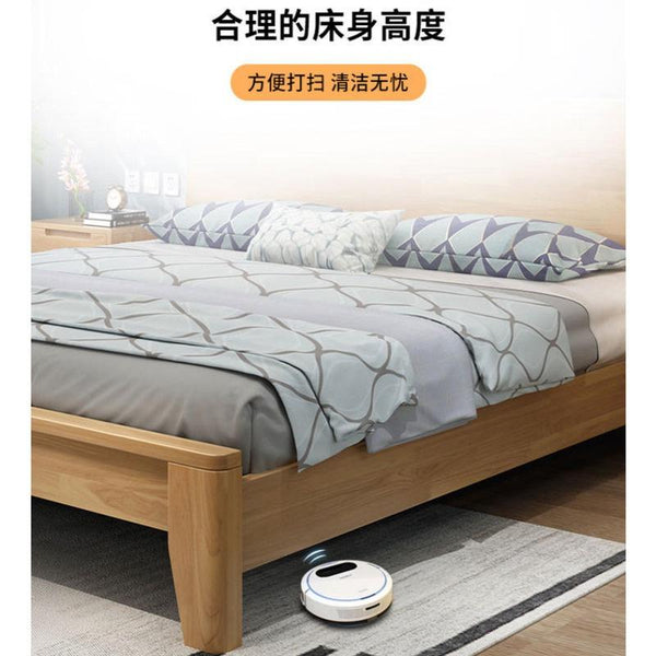 YICHANG Solid Wood Bed Nordi Master Bedroom 1.8m Double Bed Small House Type 1.2m Modern Simple 1.5m