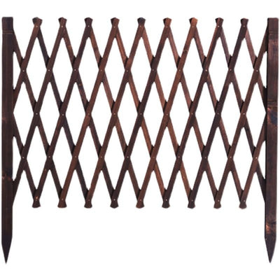 Wooden Fence Anti-corrosion Carbonized Retractable Wooden Fence Yard Fence Durable And Stable Yard
