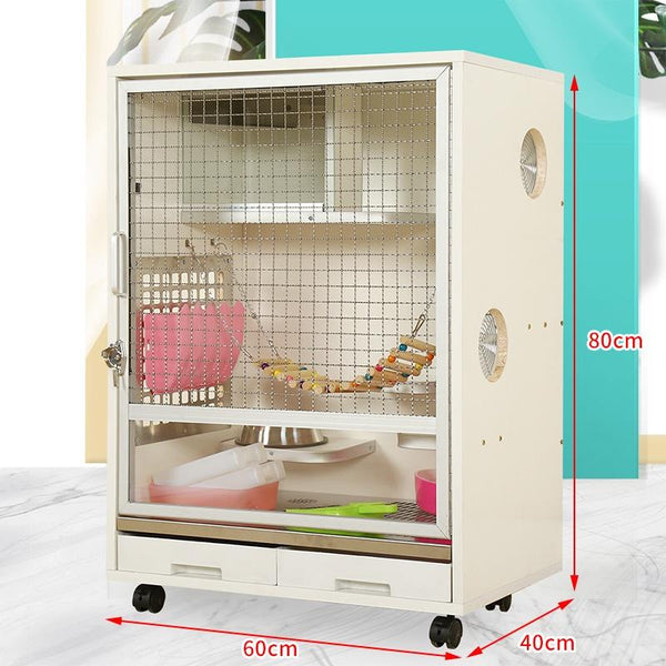 RUNPET Chinchilla Cabinet Super Large Solid Wood Ecological Board Chinchilla Villa Pet Products Cage