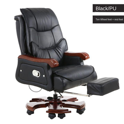 Special Offer Office Chair Leather Computer Chair Cowhide Swivel Boss Large Chair 7 Massage Spots