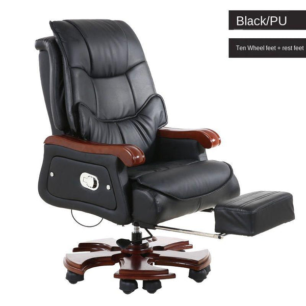 Special Offer Office Chair Leather Computer Chair Cowhide Swivel Boss Large Chair 7 Massage Spots