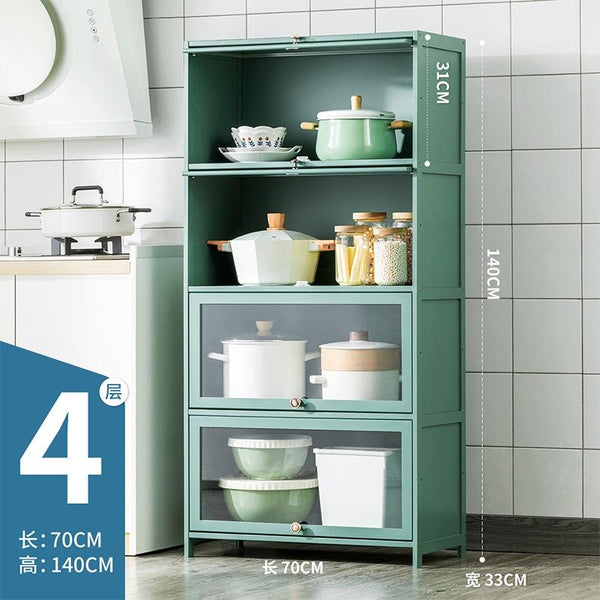 (EIYI) Kitchen Storage Cabinet Floor Multi-storey Cupboard Living Room Balcony Shelf With Door