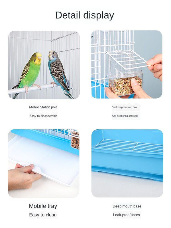 Fan Parrot Luxury Large Metal Embroidered Eye Lark Tiger Skin Feng Peony Pigeon Bird Cage Supplies