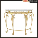 Nordic Light Luxury Ins Simple Iron Porch Against the Wall Modern Hallway Corridor Semi-round Table