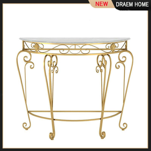 Nordic Light Luxury Ins Simple Iron Porch Against the Wall Modern Hallway Corridor Semi-round Table