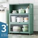 (EIYI) Kitchen Storage Cabinet Floor Multi-storey Cupboard Living Room Balcony Shelf With Door