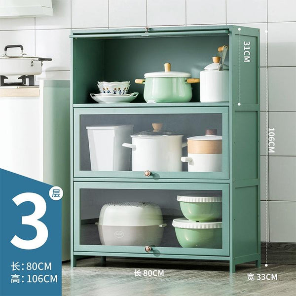 (EIYI) Kitchen Storage Cabinet Floor Multi-storey Cupboard Living Room Balcony Shelf With Door