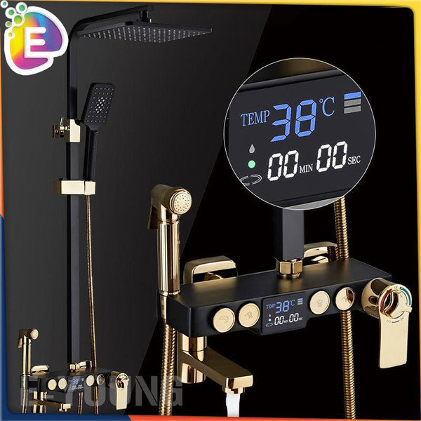 Bathroom Faucet Shower Set Digital Shower Faucet Intelligent Display Shower System Hot and Cold Bath