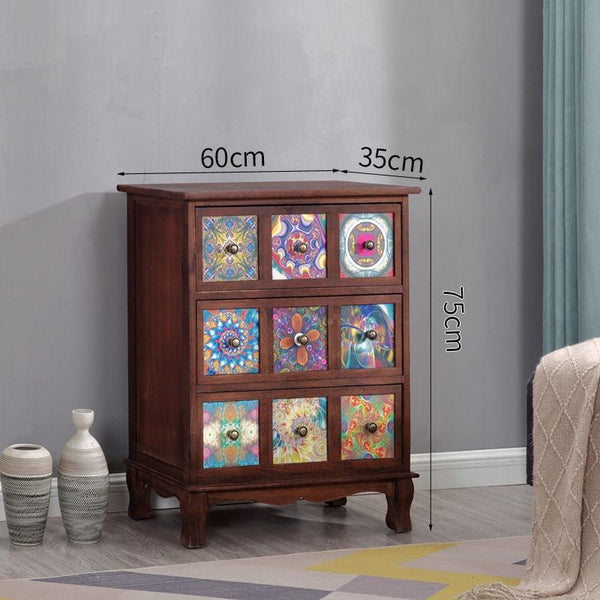 wood 🎉readystock🎉Solid chest of drawers, American storage locker, living room, bedroom, bedside
