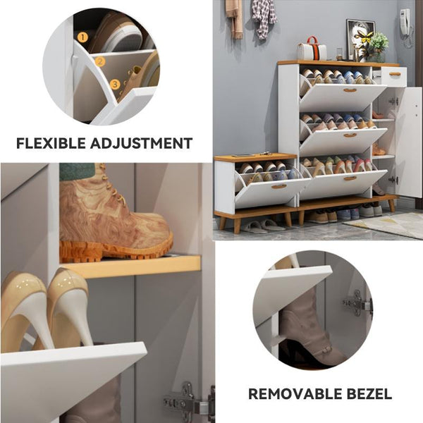Shoe Rack Nordic Tipping Bucket Household Entrance Large Capacity Storage Porch Cabinet Indoor