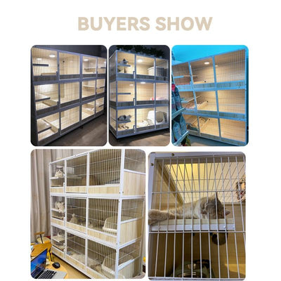 Pet Supplies Cabinet Breeding House Foster Cage Cat Three-layer Solid Wood Large Multi-storey Villa
