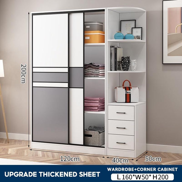Wardrobe Sliding Door 2/3 Door Sliding Wardrobe Home Bedroom Modern Minimalist Sliding Door Wardrobe