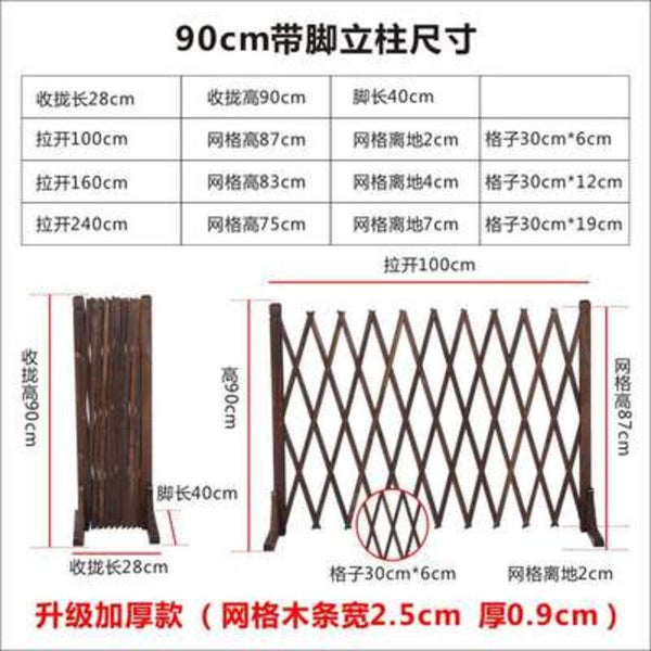 Wooden Fence Anti-corrosion Carbonized Retractable Wooden Fence Yard Fence Durable And Stable Yard
