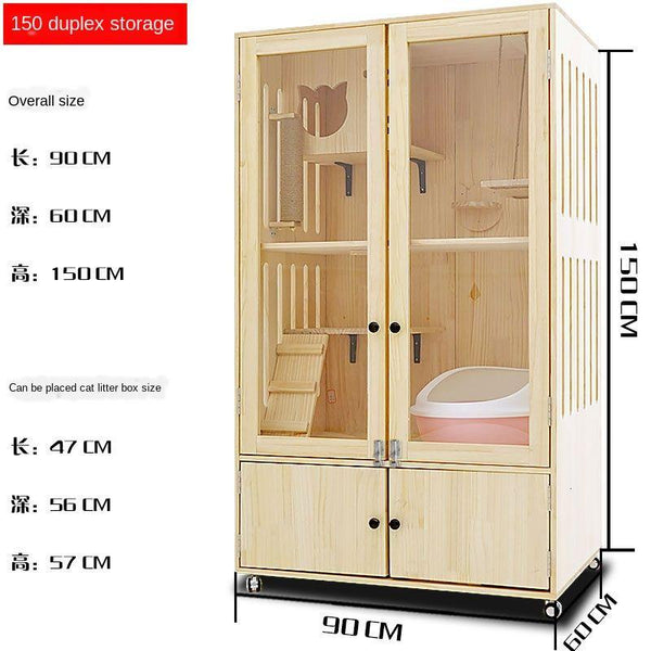 Wood Four Solid Seasons Universal Closed Luxury Apartment House Household Cat Cabinet