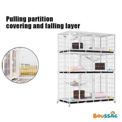 BOUSSAC Pet House and Cat Cage Breeding Three-tier Villa Shop Double-decker Nest Foster Dog Pigeon