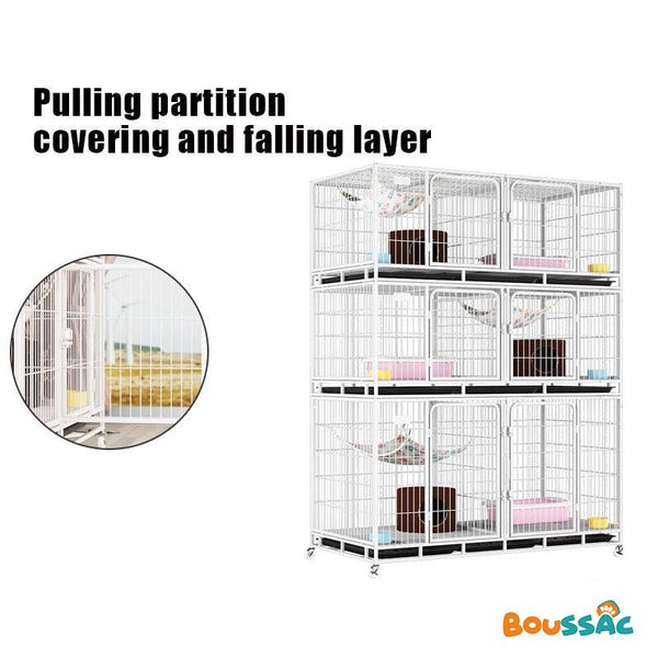 BOUSSAC Pet House and Cat Cage Breeding Three-tier Villa Shop Double-decker Nest Foster Dog Pigeon