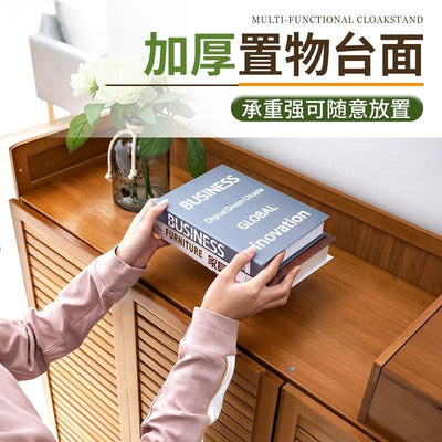 Rattan solid wood Shoe cabinet deodorant large capacity breathable Shoe rack with cabinet door