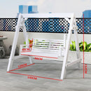 PINA Outdoor swing chair garden chair Solid wood hanging blue three-person swing chair outdoor