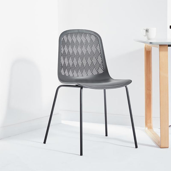 FORTUNE Nordic plastic chairs modern minimalist home backstool creative solid wood dining table