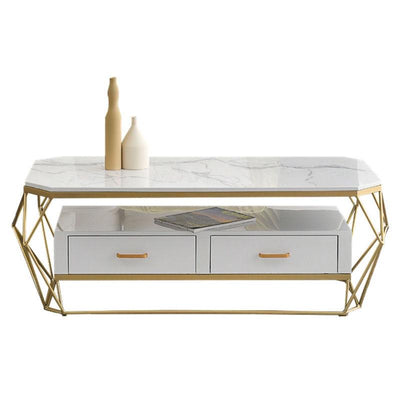 Tea Table Nordic Small Family-sized Marble Coffee Table Modern Simple Living Room Rectangular Coffee